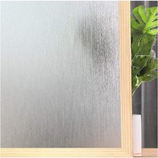 Frosted Window Privacy Film - Brushed Silver Static Cling Glass Film for Bath...