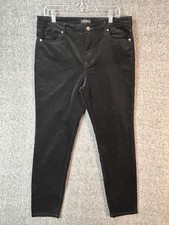 Well Worn Jeans Womens 12 Black Dark Wash High Rise Skinny Velour Velvet Stretch