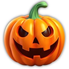 Jack O Lantern 3D Style Halloween Cut To Shape Vinyl Sticker