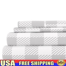 Soft Microfiber 4 Piece Bed Sheet Set Wrinkle Resistant Deep Pocket Bedding New
