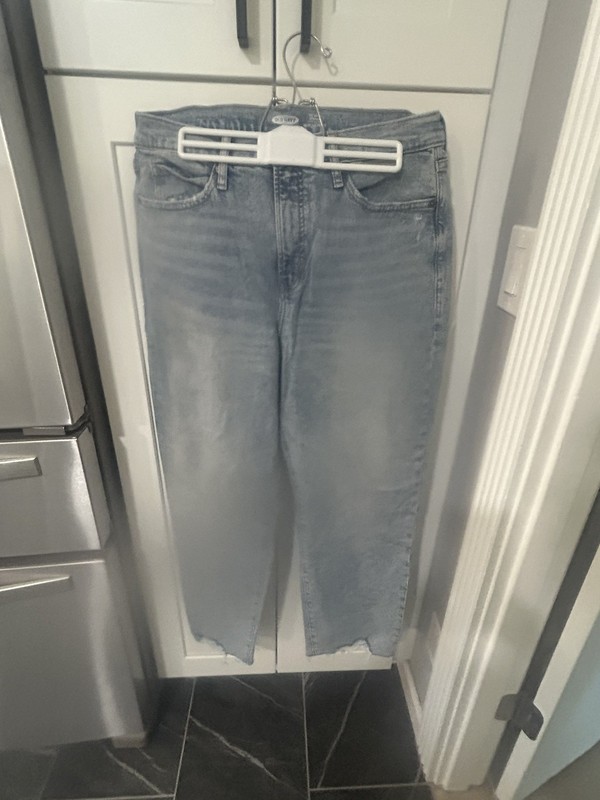 Old Navy Extra High Rise Sky Hi Straight Secret Slim Pockets Blue Jeans 12