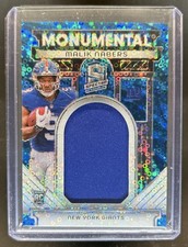 2024 Panini Spectra Malik Nabers Monumental Memorabilia RC Jersey Blue Neon #/50