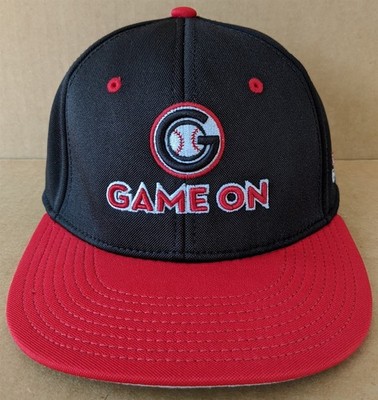 Game On Stealth Baseball Hat Cap Fitted Size S Black/Red PBR Prep Polyester Men