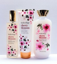 Bodycology CHERRY BLOSSOM Body Cream, Fragrance Mist, and Body Wash 3 pcs 