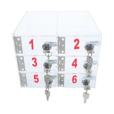  Mobile Phone Locker 6 Compartment Lockable Clear Acrylic Cell Phone Storage