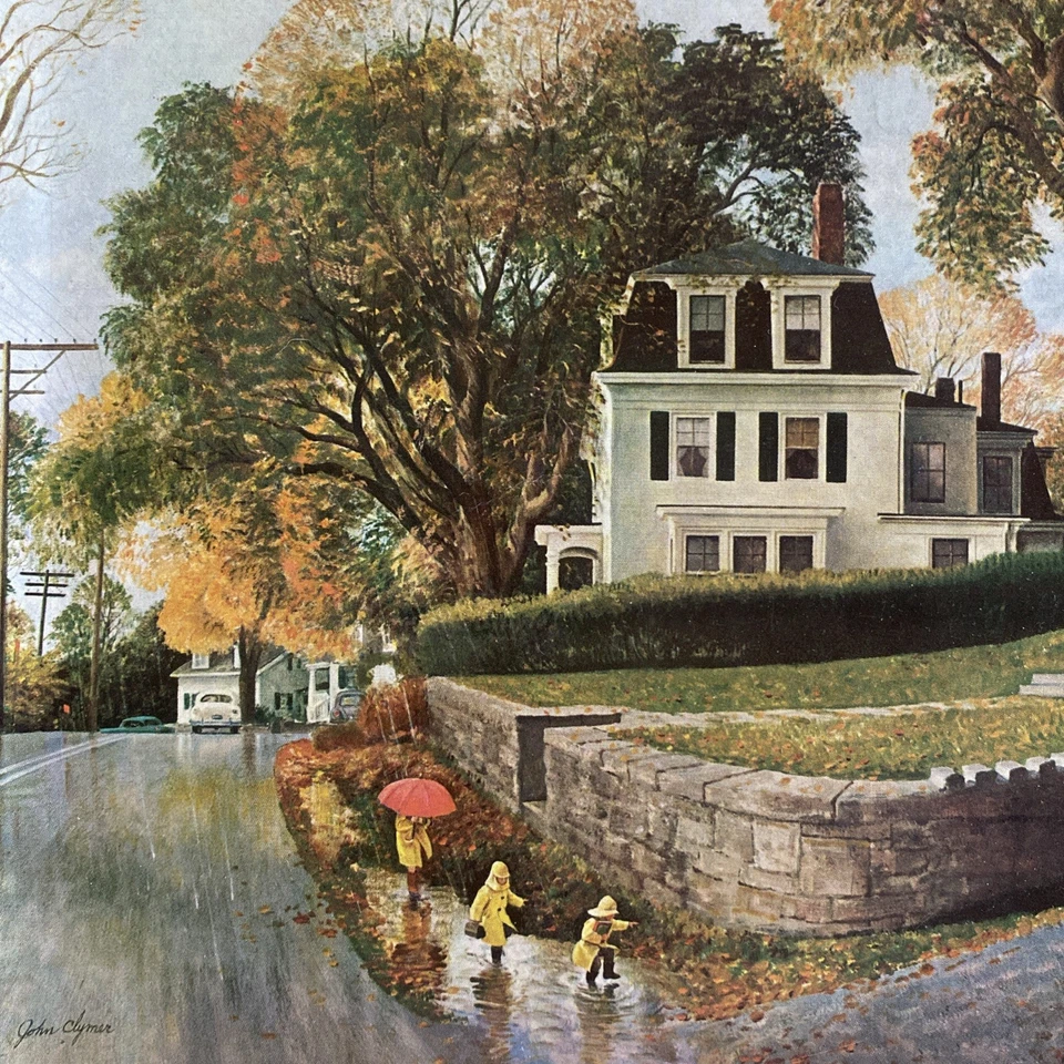 autumn in Rockport MA cover John Clymer Saturday Evening Post Magazine - Image 2 of 4