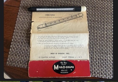 Vintage 1950s-60s Mile-O-Graph Precision Mileage Measurer with Instructions 