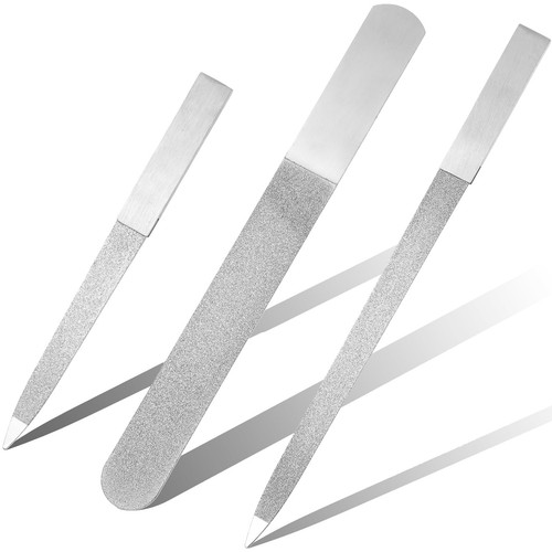 3PCS Nail Files for Natural Nails, Metal Sapphire Buffer Finger Nail File Sta...