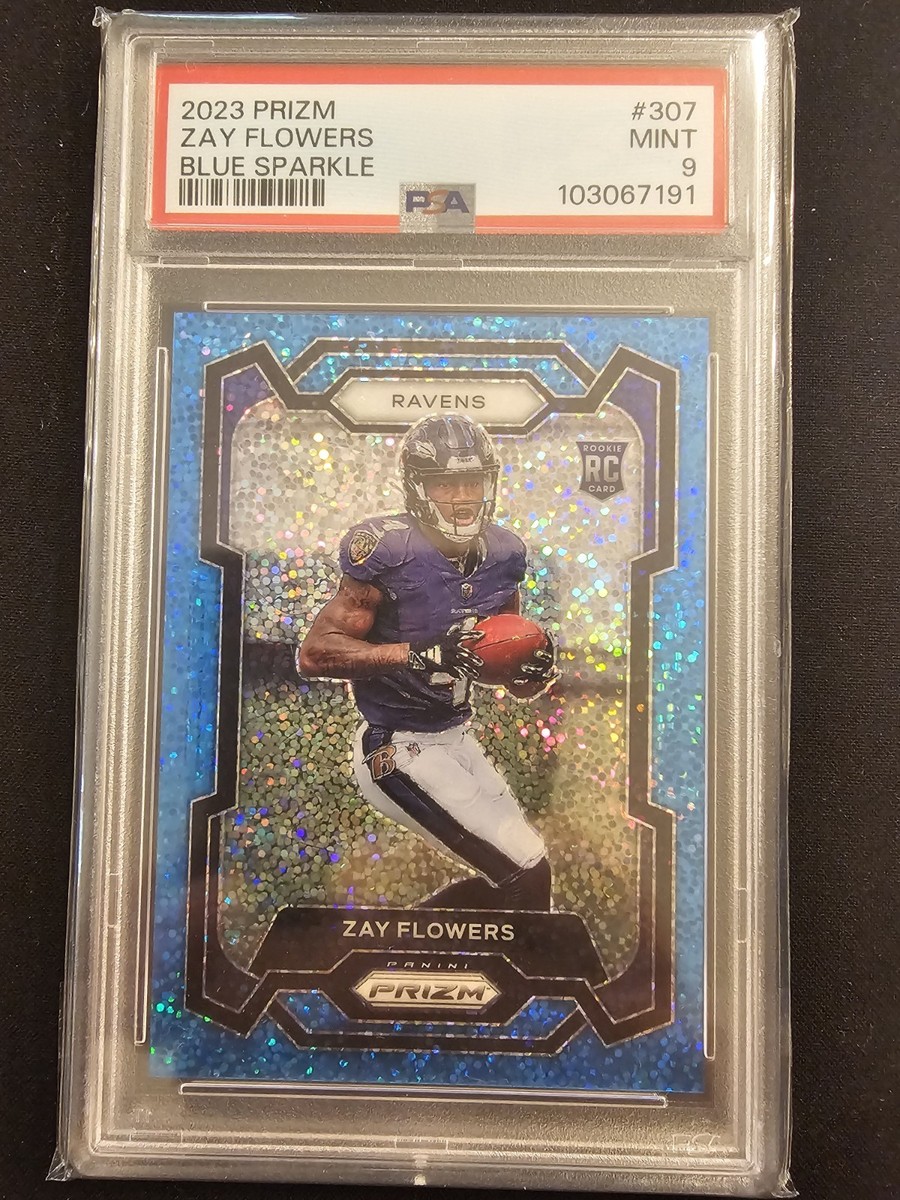 2023 Panini Prizm - Rookies Zay Flowers #307 Blue Sparkle Prizm