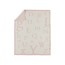 Barefoot Dreams B585-913-OS, CozyChic ABC Blanket, Dusty Rose/Cream, One Size