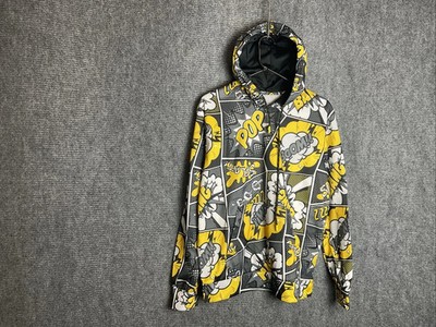 (A-30) OH SNAP! Pop Art Hoodie Comic Print Yellow Black Graphic Pullover