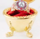 MUSEUM-GRADE ANTIQUE FABERGE 14K GOLD ENAMEL RING & PRESENTATION EGG c1914-Tsar