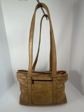 Vintage Genuine Leather Tote Bag Made in Mexico Tan Brown Shoulder Purse