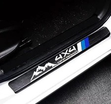 4Pcs Door Sill Protector Reflective 4DCarbon Fiber Sticker Decora Color: Blue