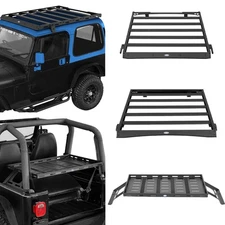 Top Roof Rail Rack/Rear Interior Cargo Basket For 1987-2006 Jeep Wrangler YJ TJ