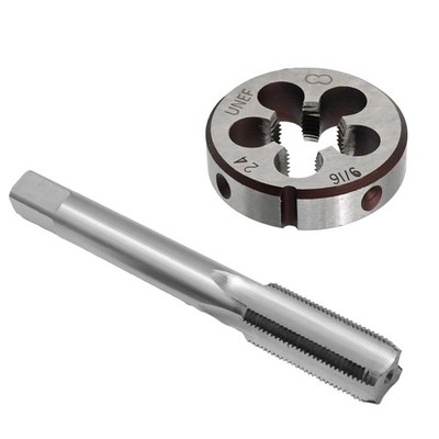 9/16''-24 UNEF HSS Tap and Die Set 9/16 x 24 UNEF Machine Thread Tap and Round...