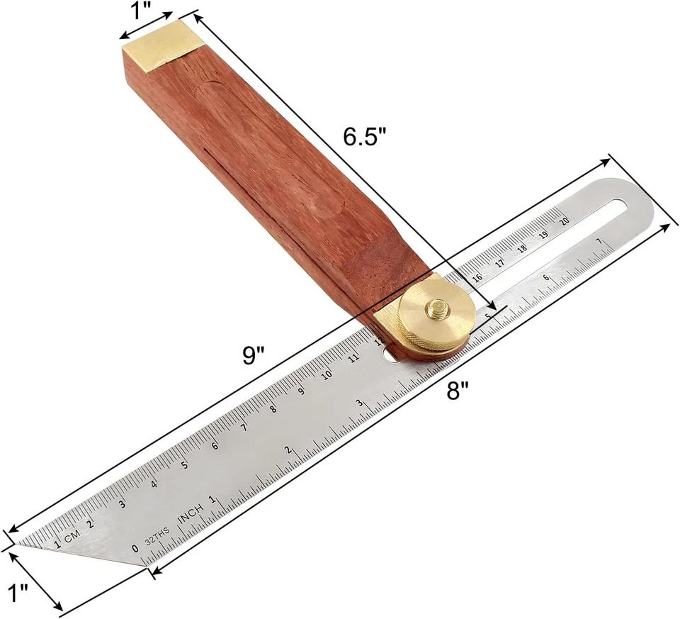Litoexpe 9" T-Bevel Sliding Angle Ruler Protractor, Adjustable Angle Finder Rule - Image 2 of 4