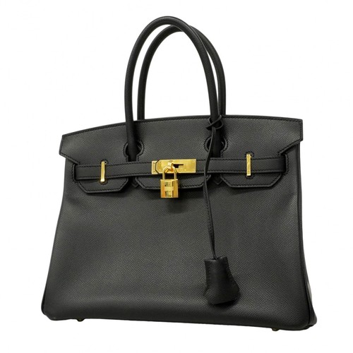 Auth [6ed4274-g] HERMES Handbag Birkin 30 Epsom Black Gold metal fitting Y [...
