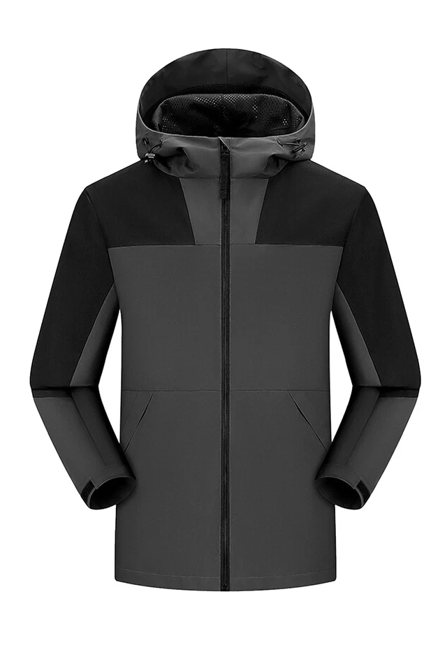 Men's Jacket Lightweight Hooded Zip Coat Thermal Outerwear Dry Cool Windproof - Image 3 of 4