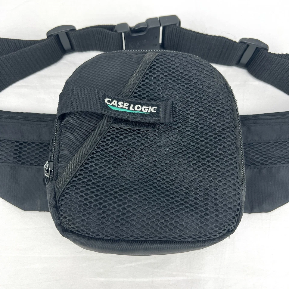 Case Logic Riñonera Bolsa de Cadera 6x6 Negra Múltiples Bolsillos Sostener Discman Reproductor de CD Foto 2 de 4