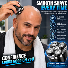Electric Head Shaver for Men Rotary Bald Head Shaver Rechargeable Wet Dry Razor