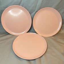 Set of 3 Marcrest Melmac Pink Plates Chicago 54 Made in USA Vintage Dinnerware