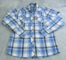 Wrangler Retro Youth 18-20 Shirt Size XXL Western Blue Pearl Snap Long Sleeve