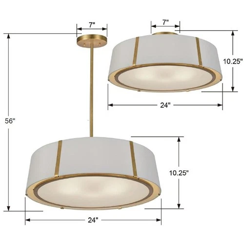 Crystorama FUL-907-GA_CEILING Fulton Semi-Flush Mount Antique Gold - Picture 6 of 6