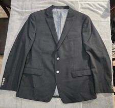 Calvin Klein Extreme SlimFit Black Sport Coat Mens 46R Black 100 Wool Very good
