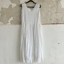 Boho Maxi Dress Embroidered Prairie Cottagecore Sleeveless Scoop Neck Womens S