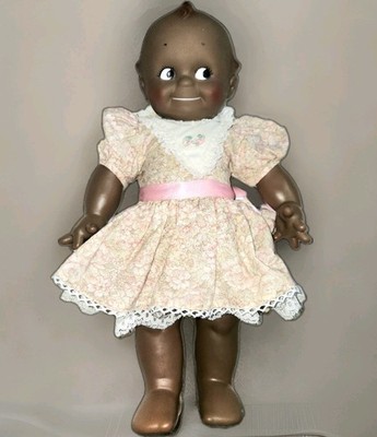 KEWPIE DOLL 16'' Black American 1967 CAMEO Vinyl Jointed Squeaker MCM Vintage 