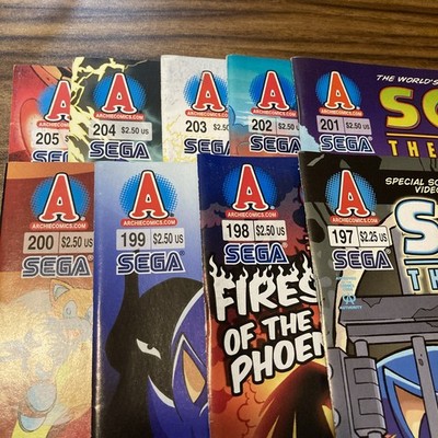 Sonic The Hedgehog Lot Of 9 Comics #197 #198 #199 #200 #201 #202 #203 #204 #205