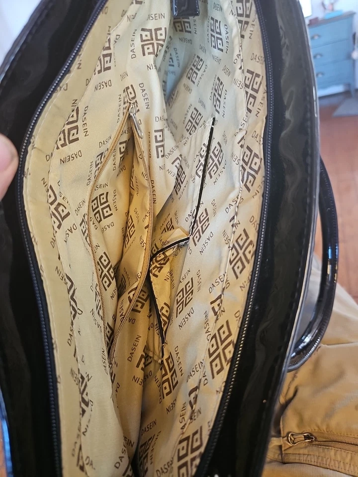 Bolsa de mão feminina Dasein bolsa satchel couro avestruz - Imagem 4 de 4