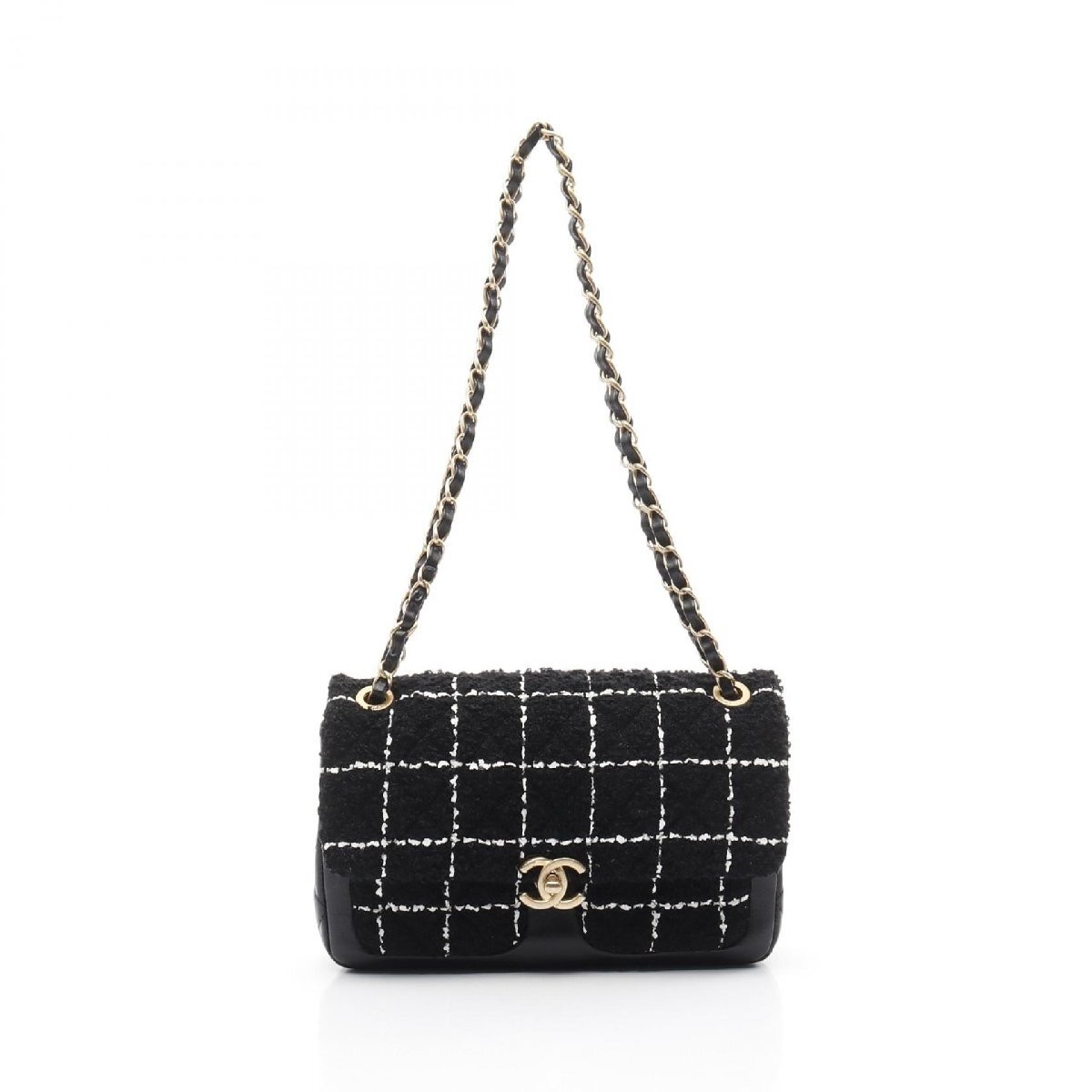 Chanel Matelasse Lambskin Tweed Leather Shoulder Bag 24721