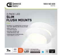 Commercial Electric 7 in. White LED Flush Mount 2-Pack 