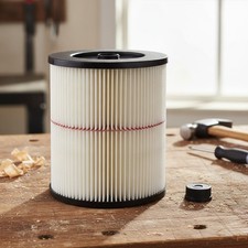 Cartridge Filter 17816, Red Stripe, Retainer Nut, Craftsman Wet/Dry Vac