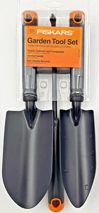 Fiskars 3-Piece Garden Tool Set - Trowel, Transplanter, Cultivator - New