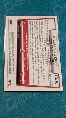 2012 BOWMAN CHROME WILLIAMS JEREZ ROOKIE Autograph Boston Red Sox - Picture 2 of 2