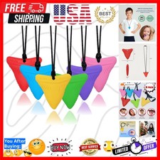 Chew Necklace for Kids Adults, Silicone Chew Toys for Kids Boys Girls with An...