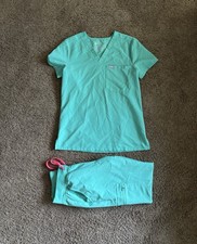 Figs Womens Scrub Set Surgical Green XXS Catarina Top XXS Zamora Jogger Bottom