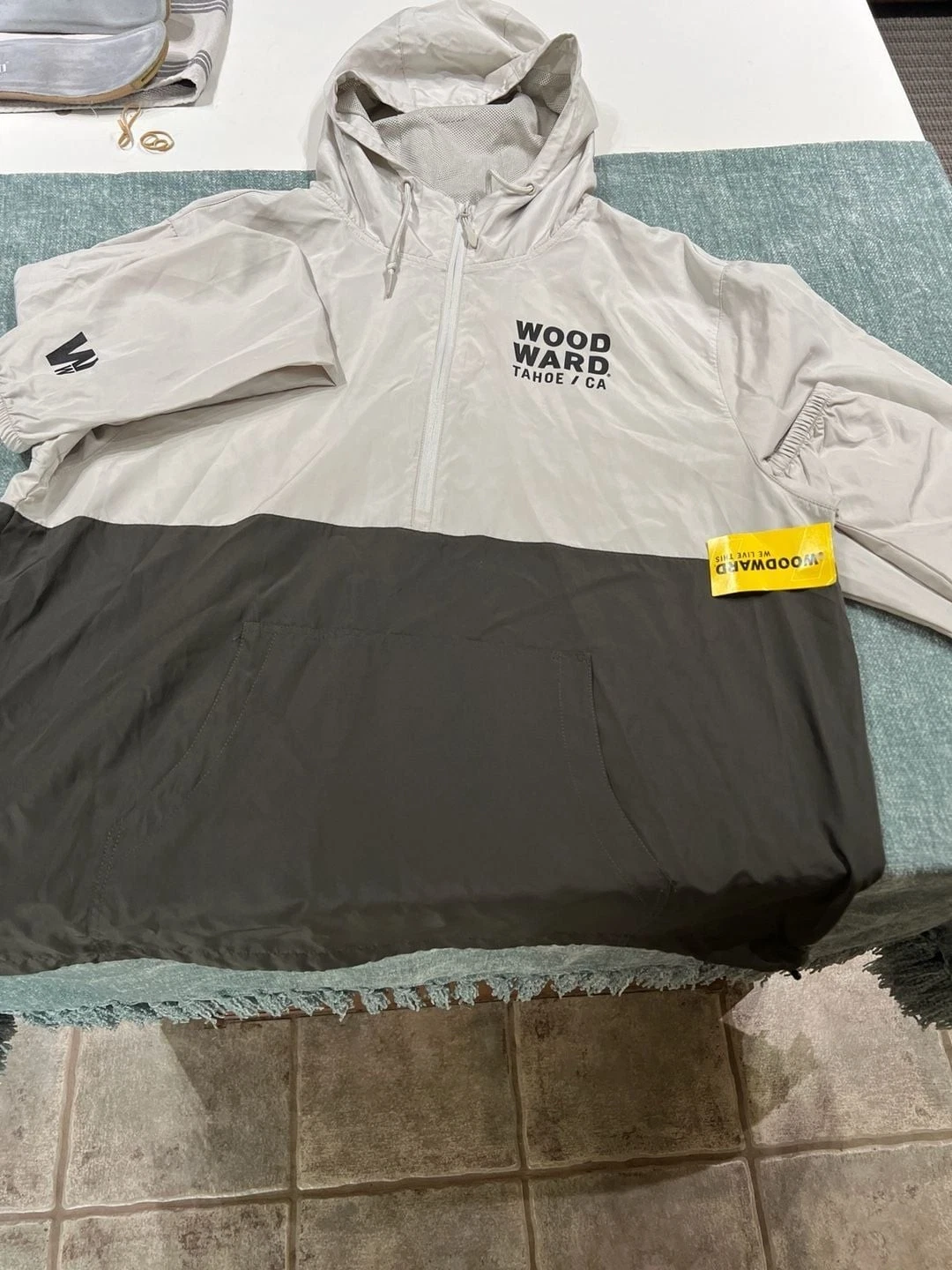 Woodward Tahoe CA Colorblock Quarter-Zip Windbreaker Pullover Jacket Size 2X