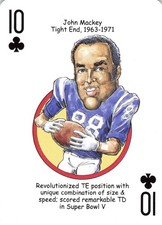 JOHN MACKEY 10 of Clubs Swap Playing Card 1963–1971 Baltimore Colts Caricature