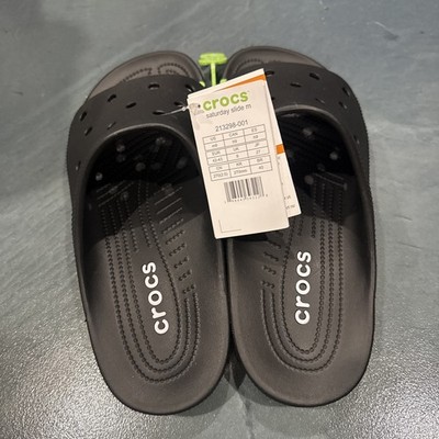 New Mens CROCS SATURDAY SLIDE 213298-001 BLACK US men size 9