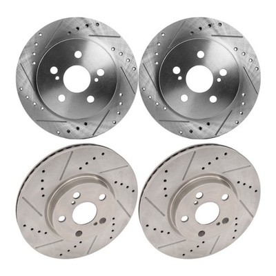 For Toyota Matrix 2009-2014 Brake Discs Front and Rear 4-Wheel Set 5 Pieces Lugs
