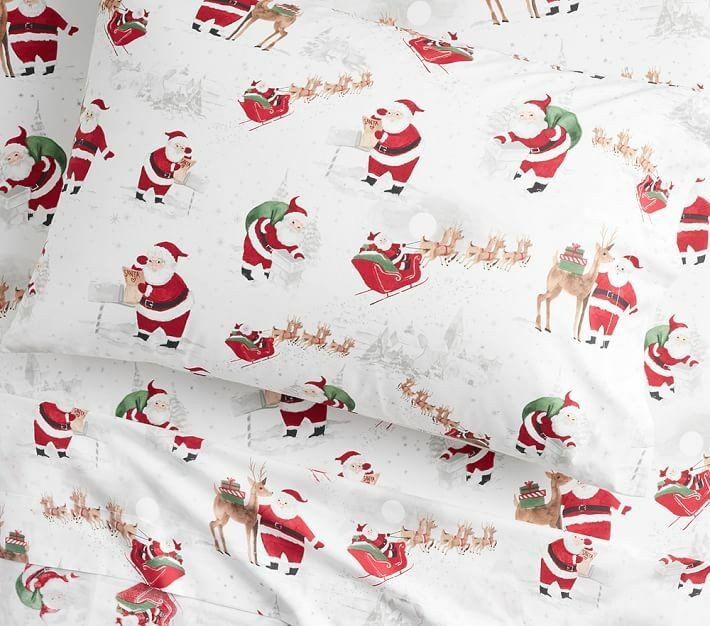 Funda de almohada Pottery Barn Holiday Heritage Christmas Rudolph Disney niño Santa n
