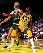 Larry Bird Boston Celtics Unsigned vs. Magic Johnson Photo