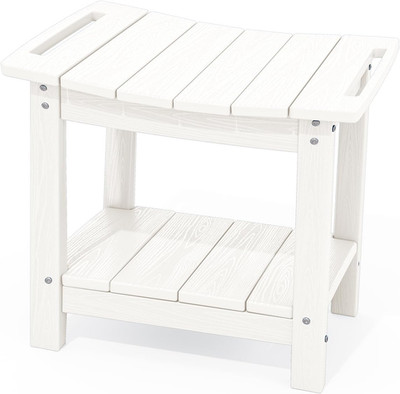 Waterproof Shower Bench with Storage Shelf & Handles - 360 Lbs Capacity