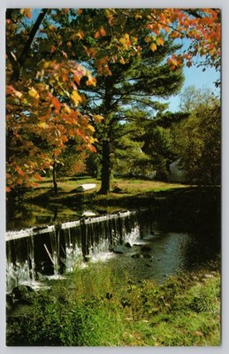 Autumn Falls Epsom New Hampshire Postcard Blake's Brook Dam Scenic Fall Foliage