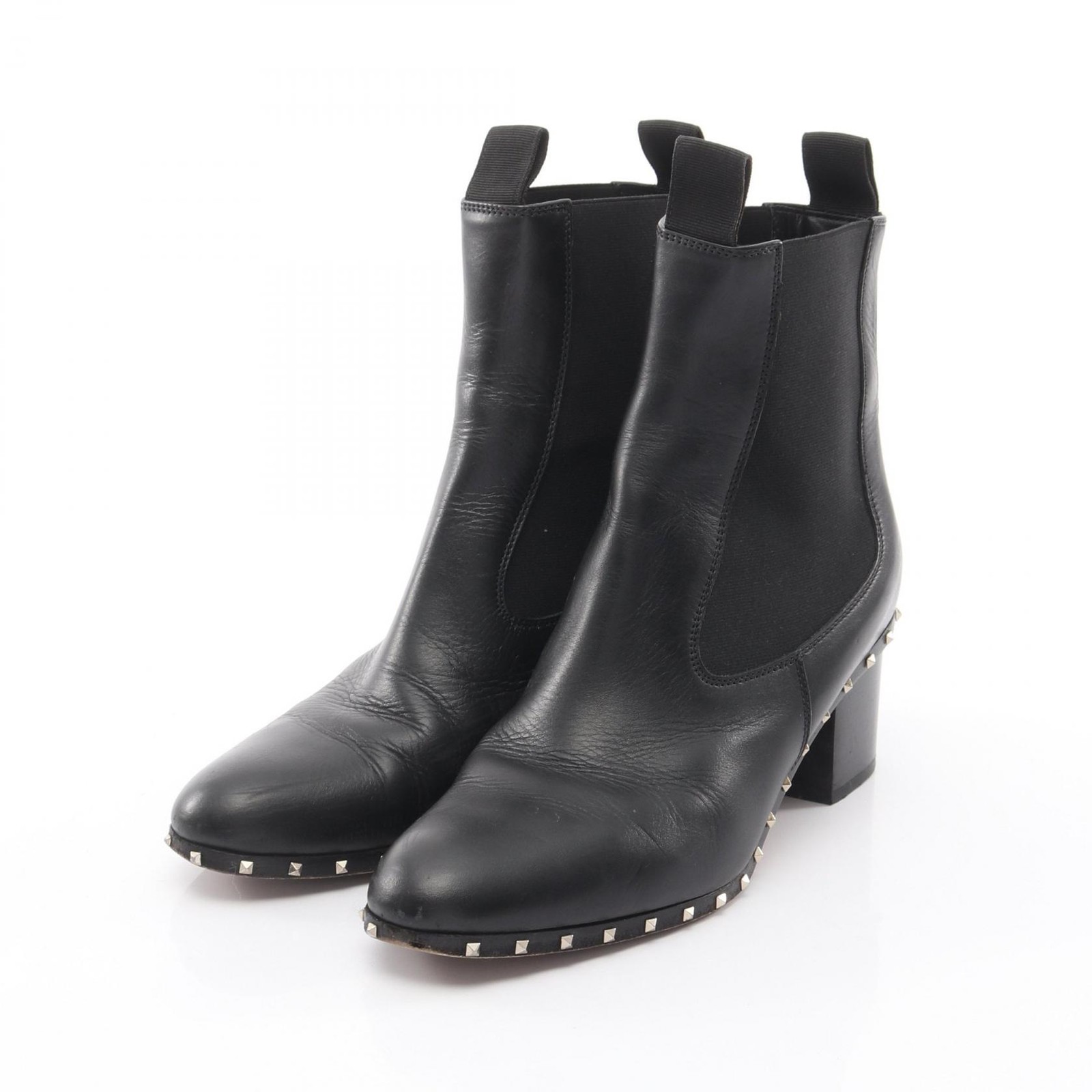 Valentino Garavani Rock studs boots leather Black #38 Used Women