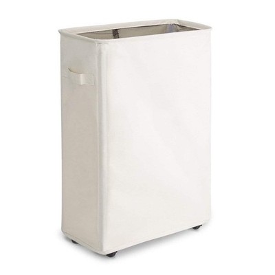 WOWLIVE schmaler Wäschekorb klein 15,35'' x 7,87'' x 22,05'', 44 Liter, beige